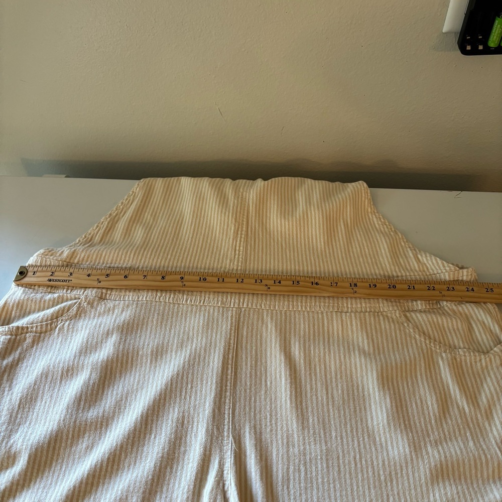 Torrid Tan and White Stripe Linen Blend Overall size 3 - Picture 9 of 11